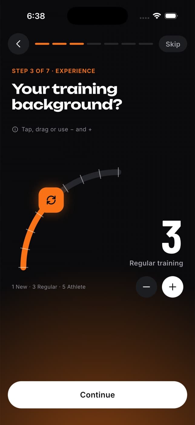 Step 3 of 7, Your training background